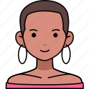 woman, girl, avatar, user, person, short, hair, black, skin