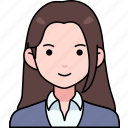 business, woman, girl, avatar, user, person, people, straight, hair