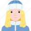 woman, girl, avatar, user, person, coat, winter, hat, cute 