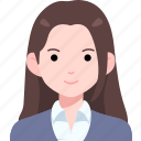 business, woman, girl, avatar, user, person, people, straight, hair