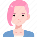 avatar, user, woman, girl, person, people, pink, punk, hair
