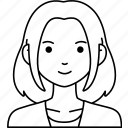 woman, girl, avatar, user, person, people, short, hair