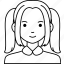 avatar, user, woman, girl, person, people, pink, double, ponytail 