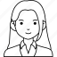 business, woman, girl, avatar, user, person, people, straight, hair 