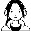 young, woman, girl, avatar, user, person, people, headphone, hoodie