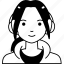 young, woman, girl, avatar, user, person, people, headphone, hoodie 