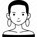 woman, girl, avatar, user, person, short, hair, black, skin