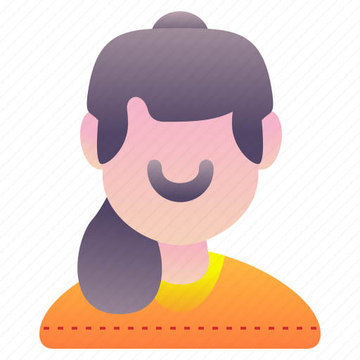 Ponytail, woman, young, people, avatar icon - Download on Iconfinder