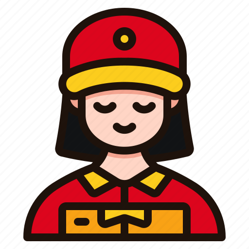 Delivery, woman, avatar, female, user, people, person icon - Download on Iconfinder