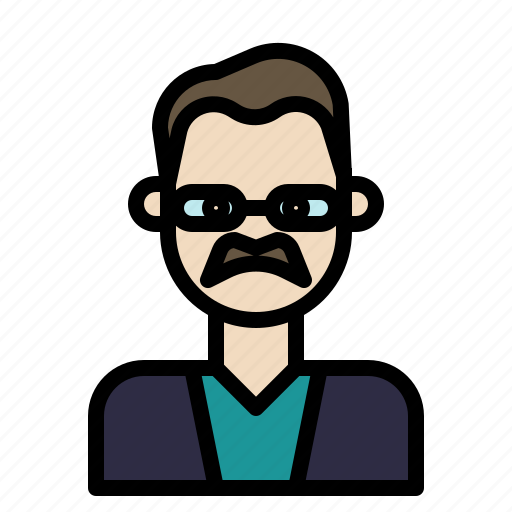Aging, beard, glabrous, glasses, oldman icon - Download on Iconfinder