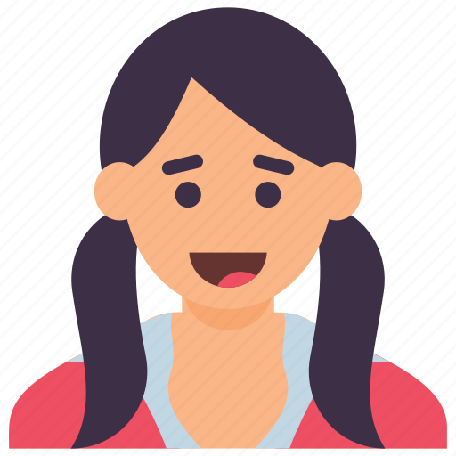 Childhood concept, happy girl, naughty girl, school girl, smiling girl icon - Download on Iconfinder