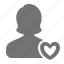 avatar, heart, love, match, profile, user, woman 