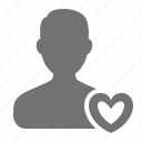 avatar, heart, love, man, match, profile, user