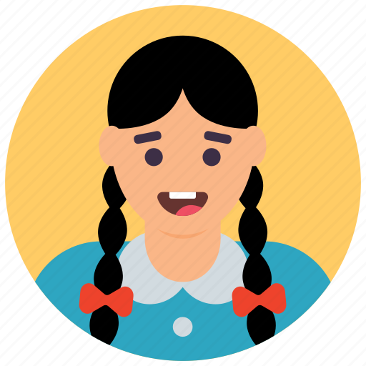 Childhood concept, happy girl, naughty girl, school girl, smiling girl icon - Download on Iconfinder