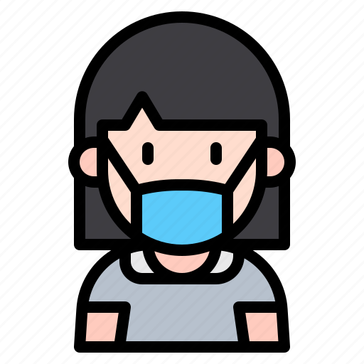 Kid, avatar, girl, medical, mask, child, face icon - Download on Iconfinder