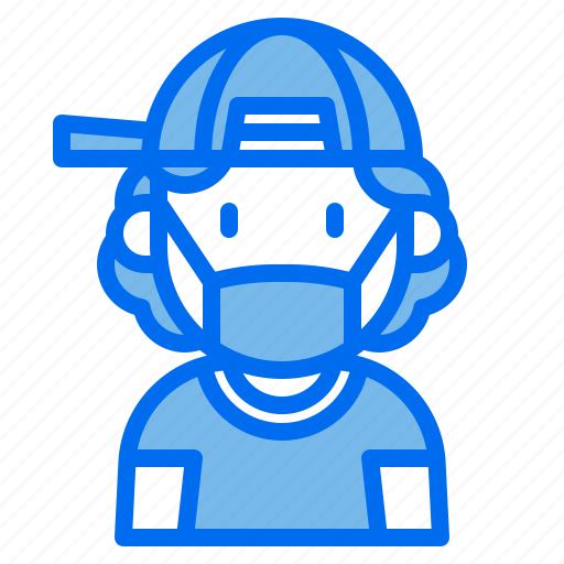 Kid, avatar, boy, medical, mask, child, hat icon - Download on Iconfinder