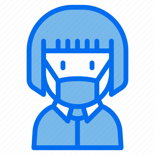 Kid, avatar, girl, medical, mask, child icon - Download on Iconfinder