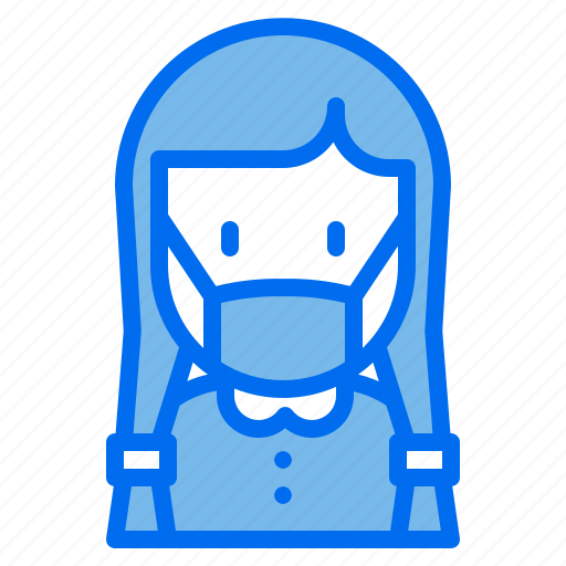 Kid, avatar, girl, medical, mask, child, face icon - Download on Iconfinder