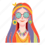 hippie, fashion, girl, woman, style, female, glasses 
