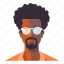 man, glasses, male, guy, person, african, afro