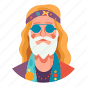 hippie, man, lifestyle, old, male, happy, glasses