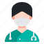 doctor, avatar, man, male, face, mask, healthcare 