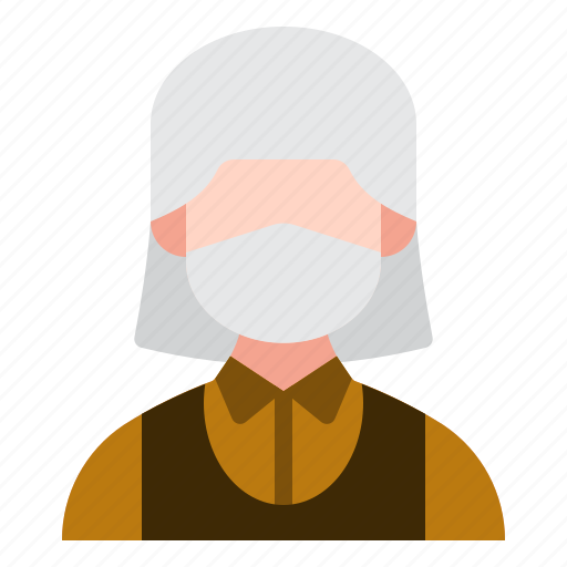 Elderly, old, woman, avatar, people, face, mask icon - Download on Iconfinder