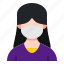 female, woman, avatar, people, face, mask, healthcare 