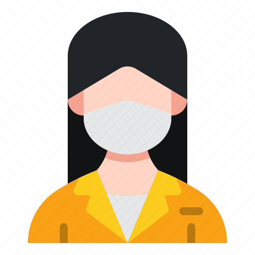 Reception, avatar, woman, female, face, mask, healthcare icon - Download on Iconfinder