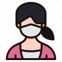 avatar, woman, female, people, face, mask, healthcare