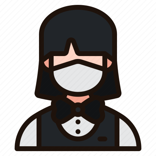 Bartender, avatar, woman, female, face, mask, healthcare icon - Download on Iconfinder