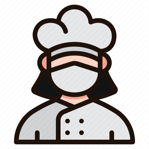 Chef, avatar, woman, female, face, mask, healthcare icon - Download on Iconfinder