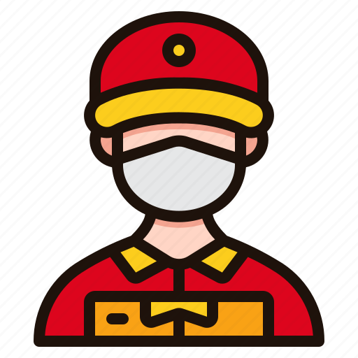 Delivery, man, avatar, male, face, mask, healthcare icon - Download on Iconfinder