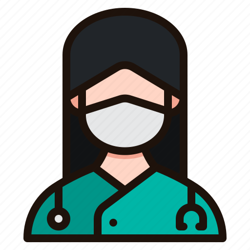Doctor, avatar, woman, female, face, mask, healthcare icon - Download on Iconfinder