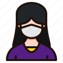 female, woman, avatar, people, face, mask, healthcare