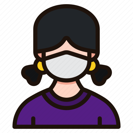 Girl, avatar, female, woman, face, mask, healthcare icon - Download on Iconfinder