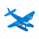 blue, fly, isometric, plane, sky, small, travel