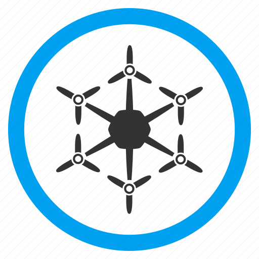 Airdrone, flying drone, hex copter, hexacopter, multicopter, multirotor, radio control uav icon - Download on Iconfinder
