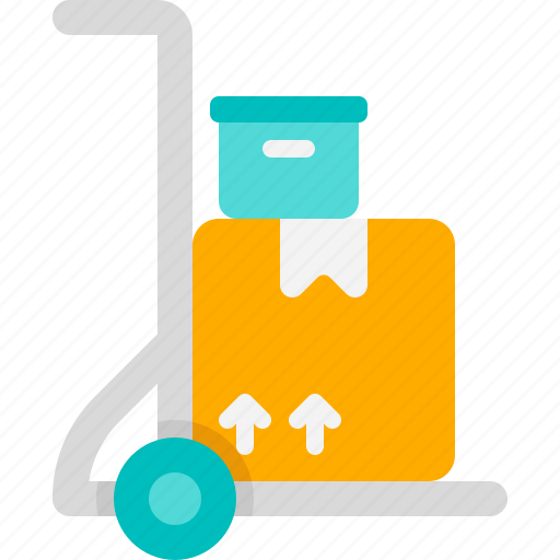 Trolley, cart, box, warehouse, storage, delivery, logistics icon - Download on Iconfinder