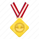 achievement, cartoon, first, gold, medal, victory, winner