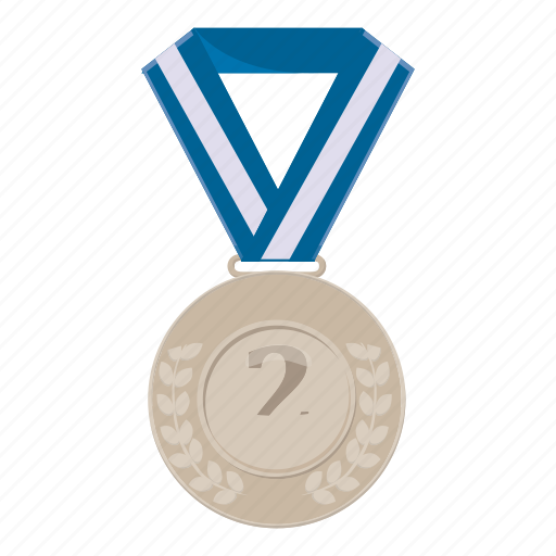 Achievement, cartoon, first, medal, silver, victory, winner icon - Download on Iconfinder