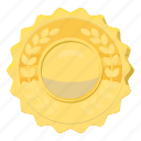 award, badge, cartoon, circle, gold, metal, winner