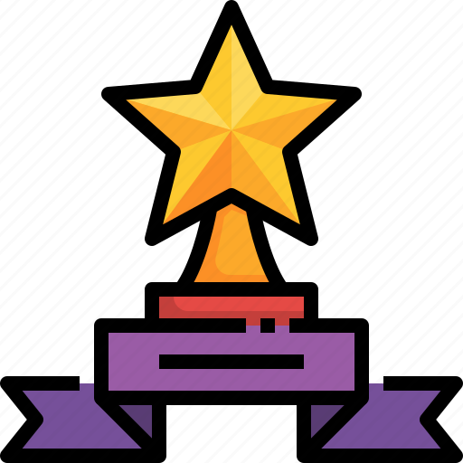 Champion, winner, ribbon, star, trophy icon - Download on Iconfinder