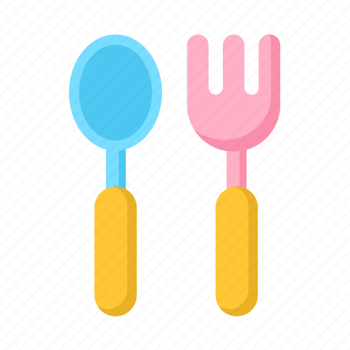 Fork, meal, baby, and, spoon, newborn, food icon - Download on Iconfinder
