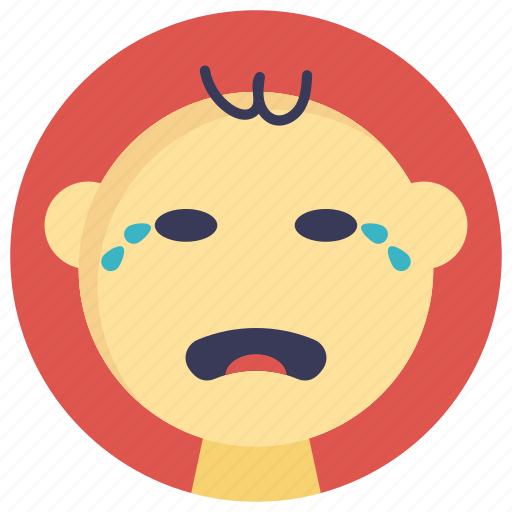 Baby crying, baby in tears, baby sad face, sad baby, weeping baby icon - Download on Iconfinder
