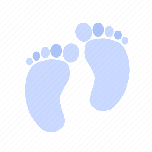 Baby feet, blue, feet, first steps, walk, baby icon - Download on Iconfinder