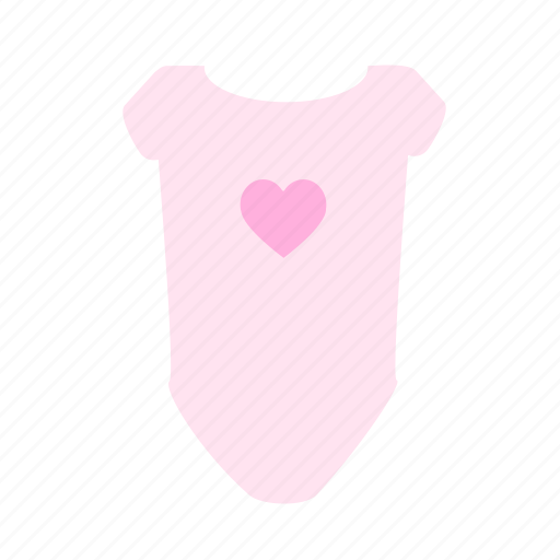 Baby, baby clothing, bodysuit, heart, pink, romper icon - Download on Iconfinder