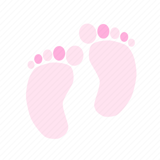 Baby feet, feet, first steps, pink, walk, baby icon - Download on Iconfinder