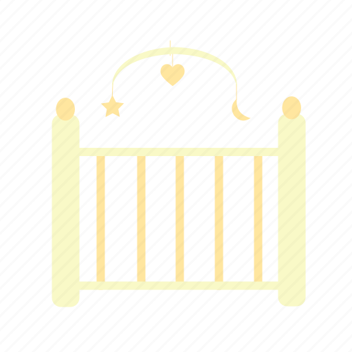 Baby bed, bed, crib, sleep, yellow, baby icon - Download on Iconfinder