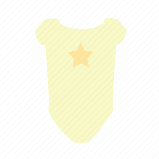 Baby, baby clothing, bodysuit, heart, romper, star, yellow icon - Download on Iconfinder